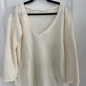 Cream v-neck sweater